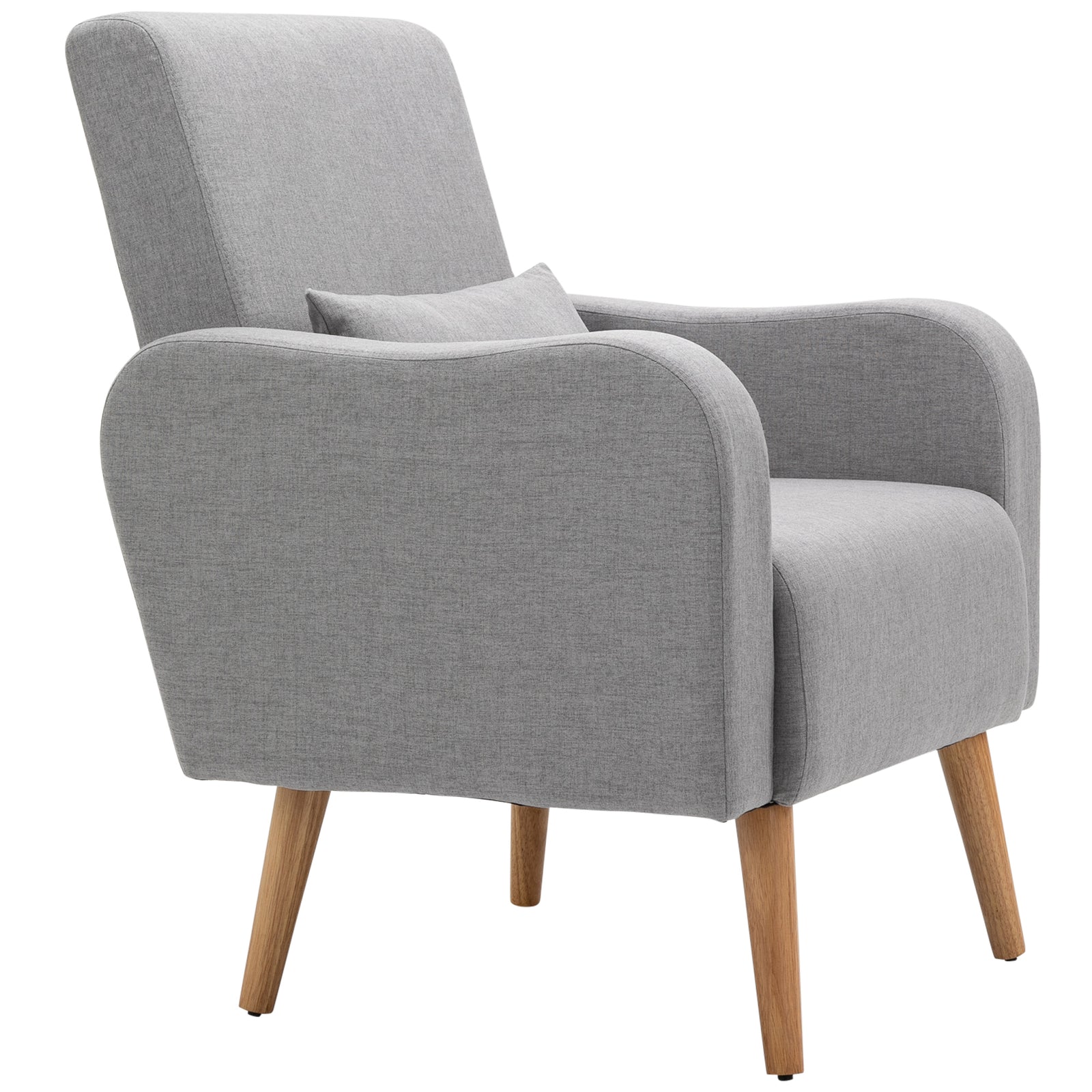 Nordic Leisure Lounge Sofa Accent Chair With Pillow | One Size | Gray