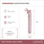Livivo 2l Long Hot Water Bottle With Stylish Pink Lattice Cover And Pom Poms