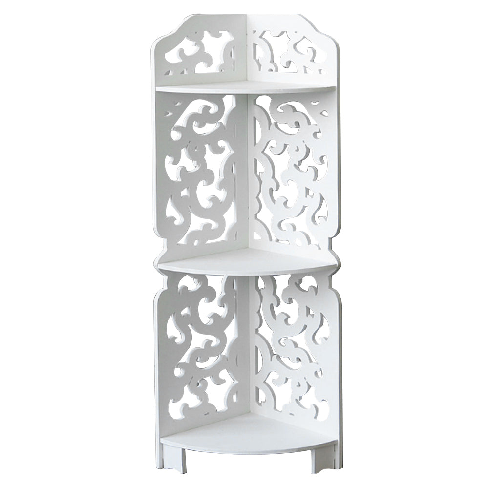 3 Tiers Corner Storage Rack Cabinet Shelf Storage For Bedroom Bathroom White