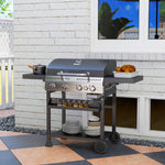 Gas Burner Bbq Grill With Wheels | Large | Black