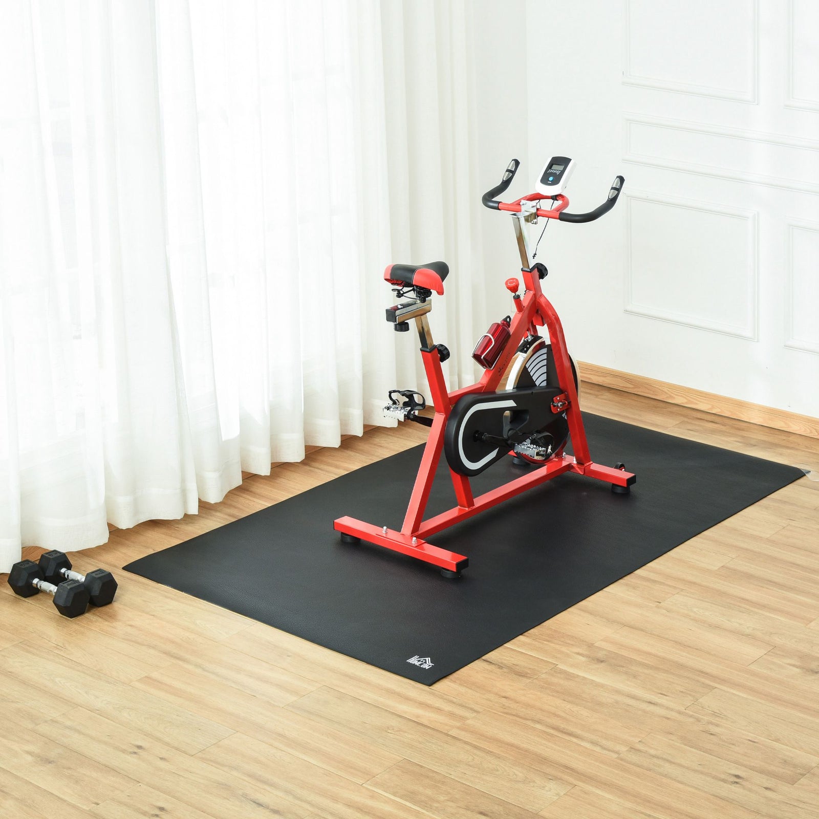 6mm Padded Gym Mat Non-slip Floor Protector 180x90cm | Black