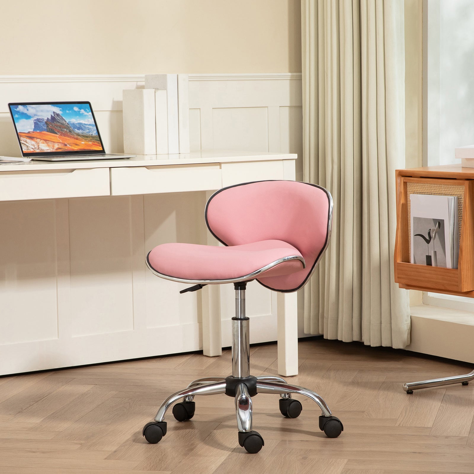 Office Chair Beauty Salon Rolling Technician Stool Chair | One Size | Pink