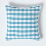 Block Check Cotton Gingham Cushion Cover | 45cm x 45cm | Blue
