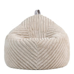Classic Ribbed Faux Fur Bean Bag Chair | Beige