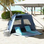 Pop Up Beach Tent For 2-3 Person With Carry Bag, Upf15+ | Blue