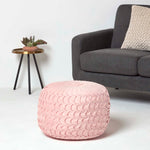 Grace Pleated Velvet Pouffe | 50cm x 35cm | Pink