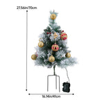 Set Of 2 Led Snow Flocked Christmas Trees,artificial Pine With Red Berries & Baubles, 8 Lighting Modes, Timer Function