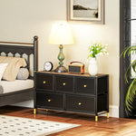Fabric Chest Of Drawers, Pu Leather, Bedroom