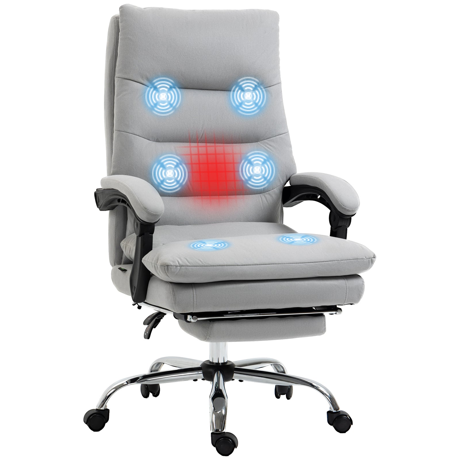 Microfibre Massage Office Chair Grey