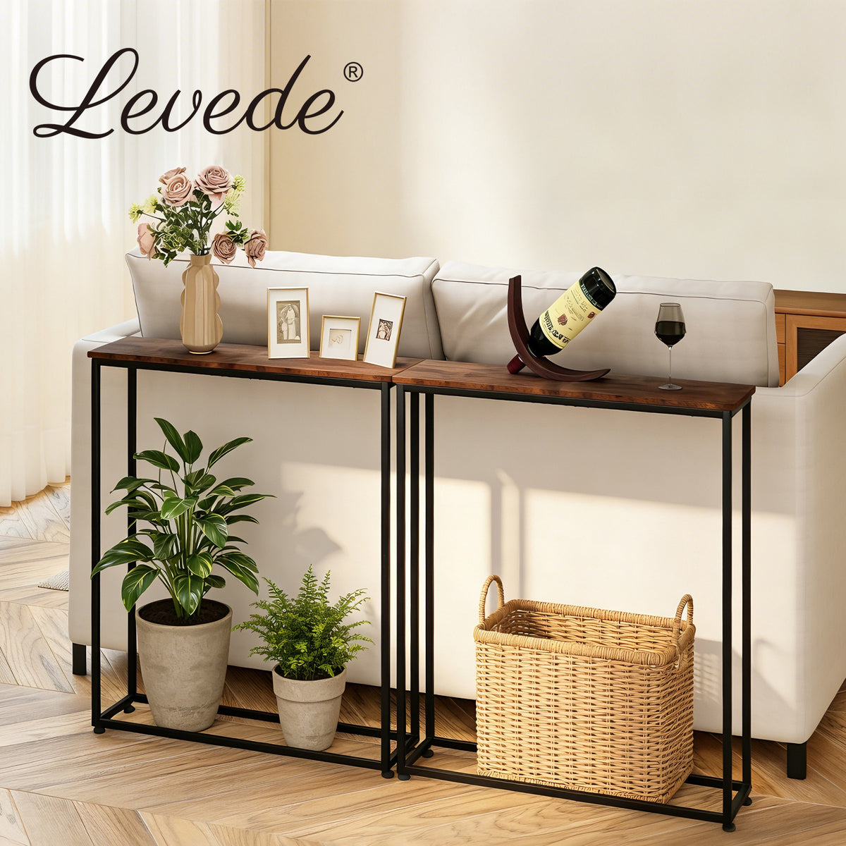 Levede Console Hall Table Slim Entryway Hallway Sofa Table Display Shelf Industrial