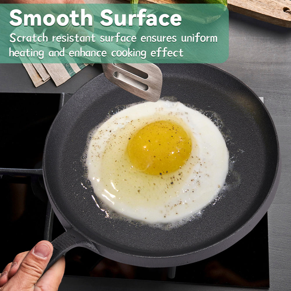 25cm Dia Black Cast-iron Pan With Stay-cool Handle