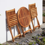 Wooden Bistro Furniture Set Outdoor Folding Patio Table with 2 Chairs
