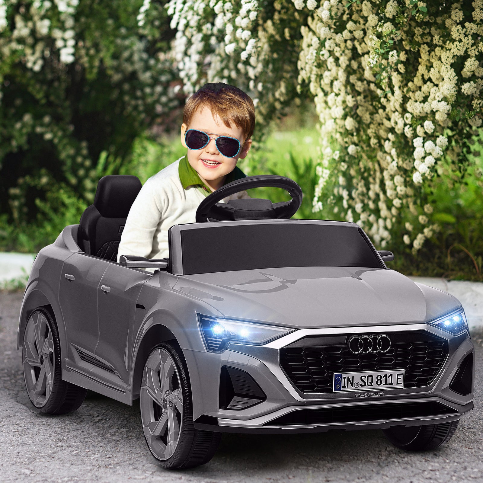 Aiyaplay Audi Q8 E-tron Sportback Kids Electric Car W/ Remote | Gray