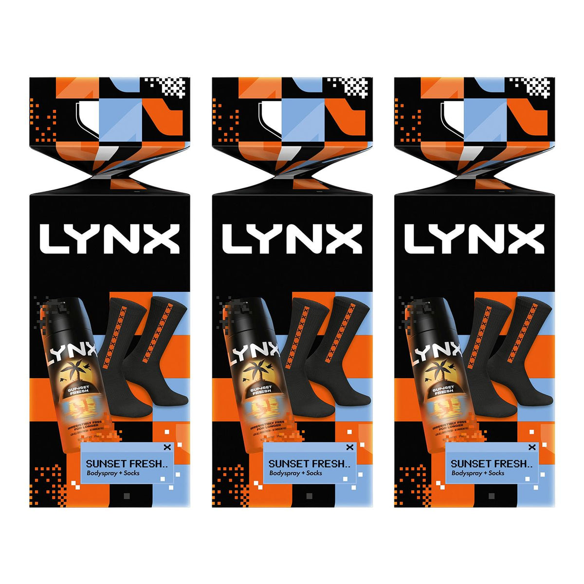 Sunset Fresh Body Spray And Socks Cracker Gift Set For Him, 1pc | Set of 3