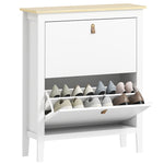 2 Drawer Shoe Cabinet For Hallway | White