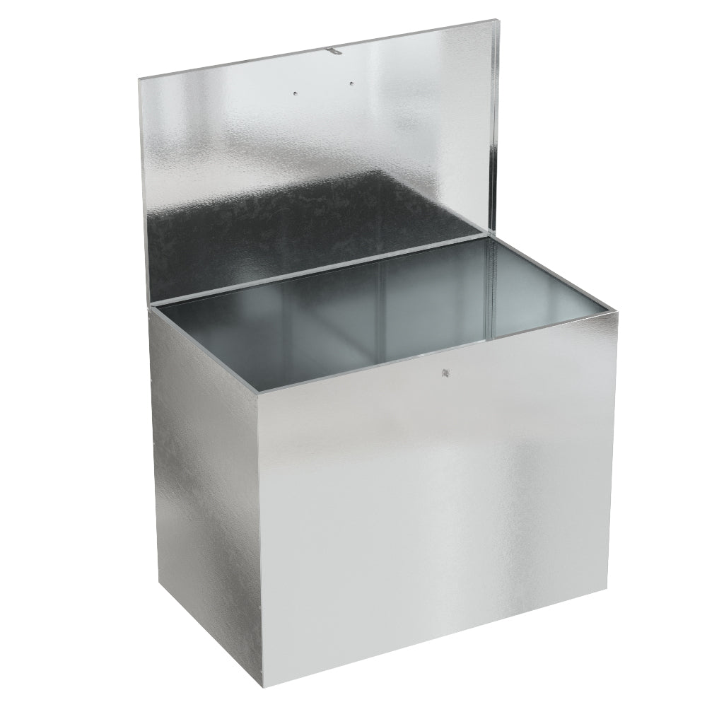 Living and Home Large Galvanized Feed Storage Bin With One Compartment