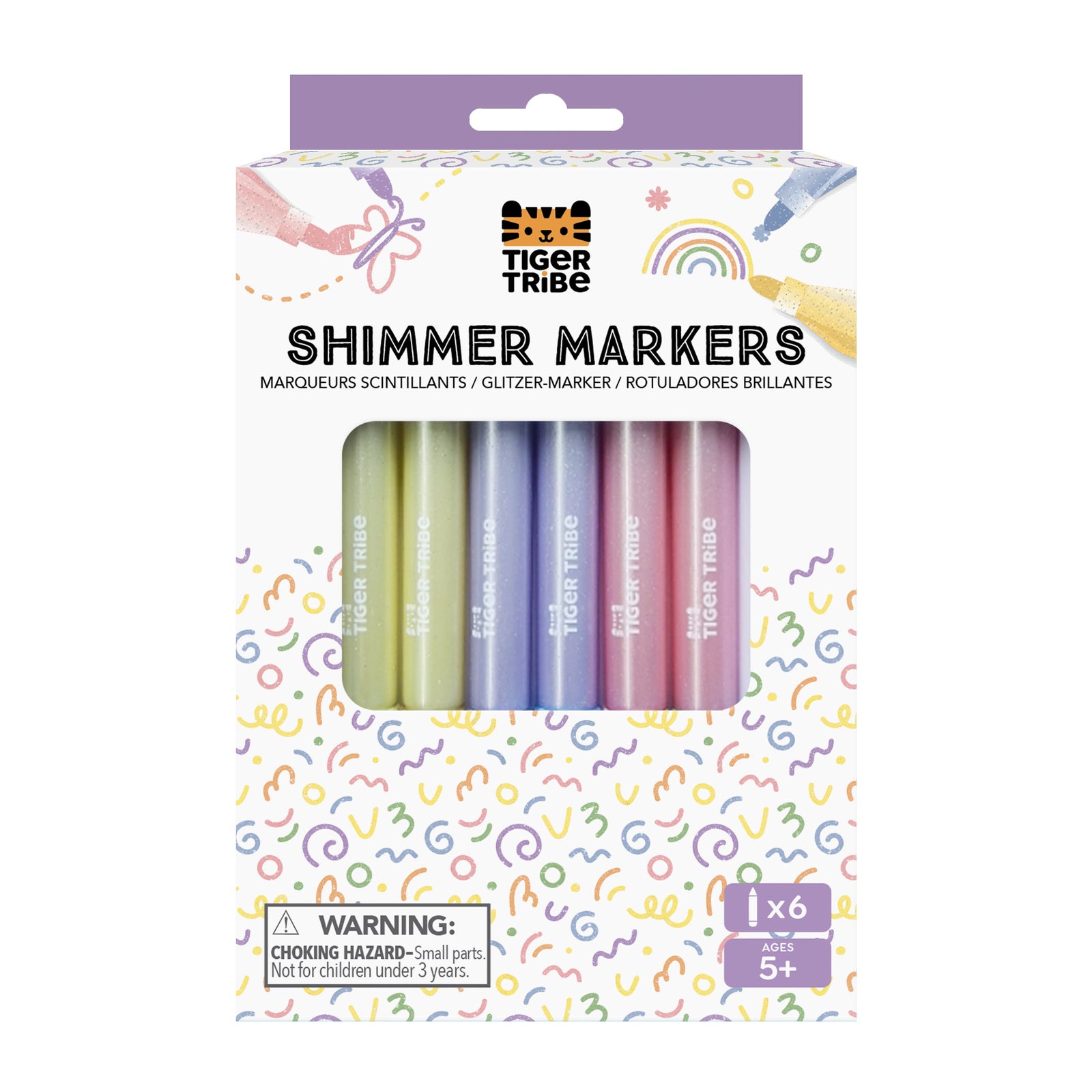 Shimmer Markers - 6pc Kids Marker Pens