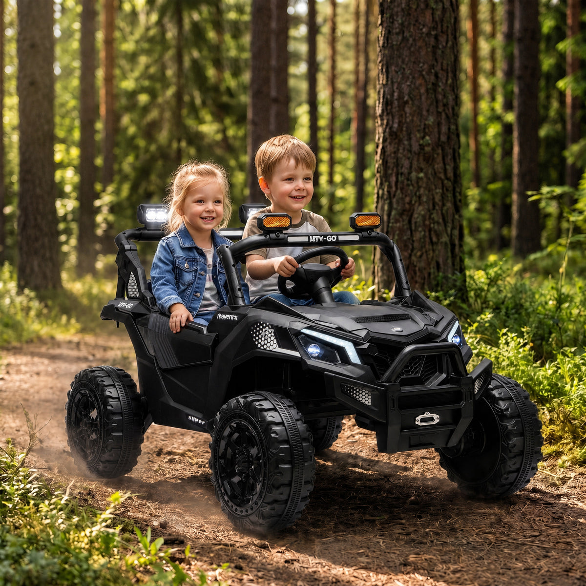 24v 2 Seater Ride On Truck Car For Big Kids With Remote | Black