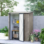 Outsunny 5x3ft Metal Storage Shed, Light Grey