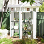 3 Tier Lean-to Mini Greenhouse W/  Hemmed Edging | Green
