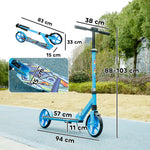 Kids Scooter, Foldable Kick Scooter W/ Adjustable Handlebar | Blue