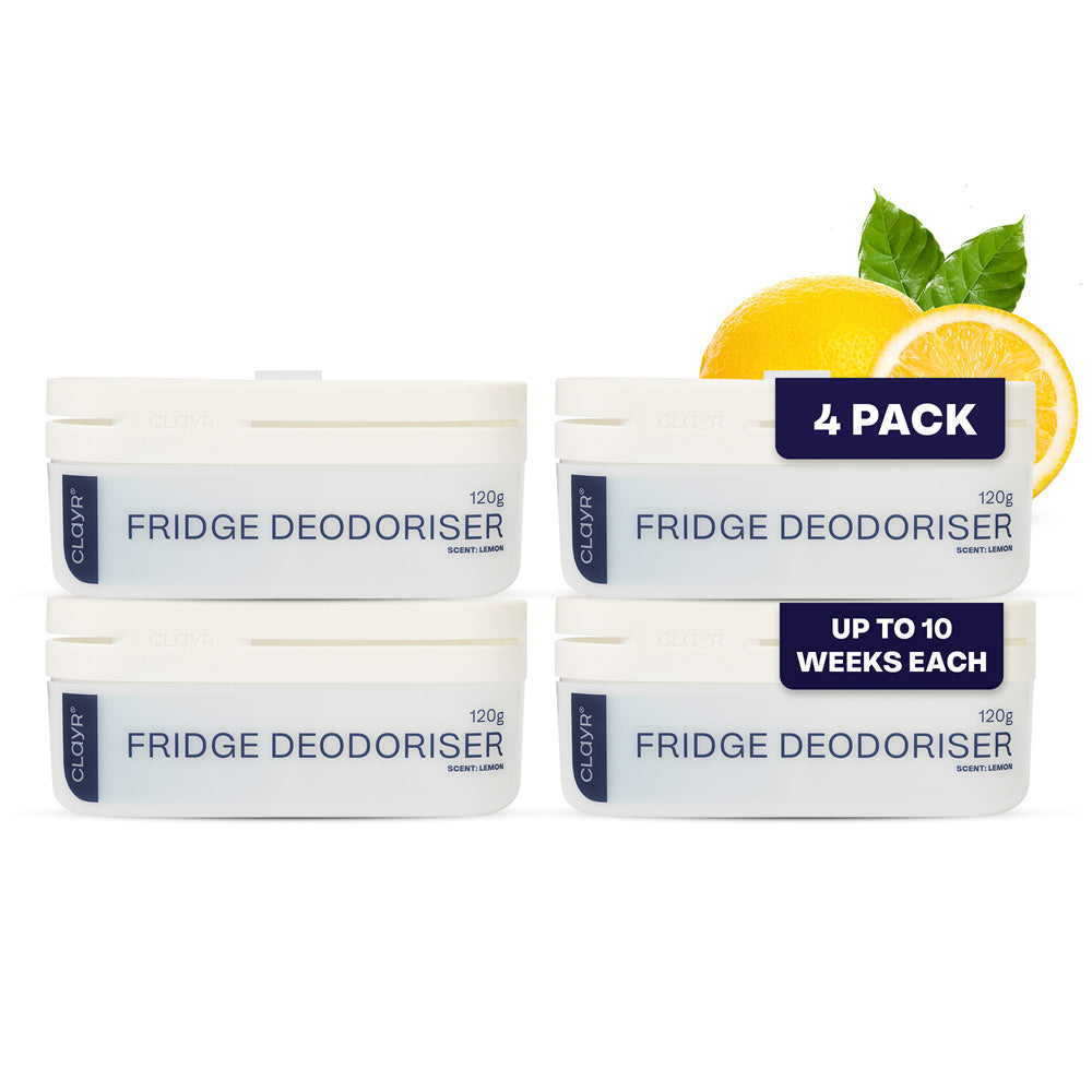 Clayr Fridge Deodoriser 120g Natural Gel 4 Pack - Off White With Clip Hook