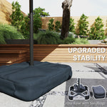Double Sided Garden Parasol W/ 60 Solar Led Lights 4.5m | Grey