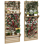 Wall Mounted Plant Stands Set Of 2 With Shelves And Trellis | Natura