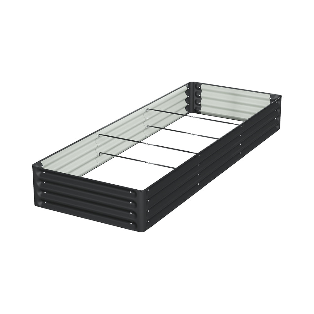 Rectangular Galvanized Steel Raised Garden Bed 240cm W X 90cm D X 30cm H | Black