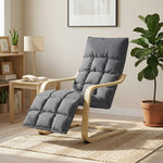 Accent Chair, Leisure Lounge Chair Armchair With Footrest | Grey