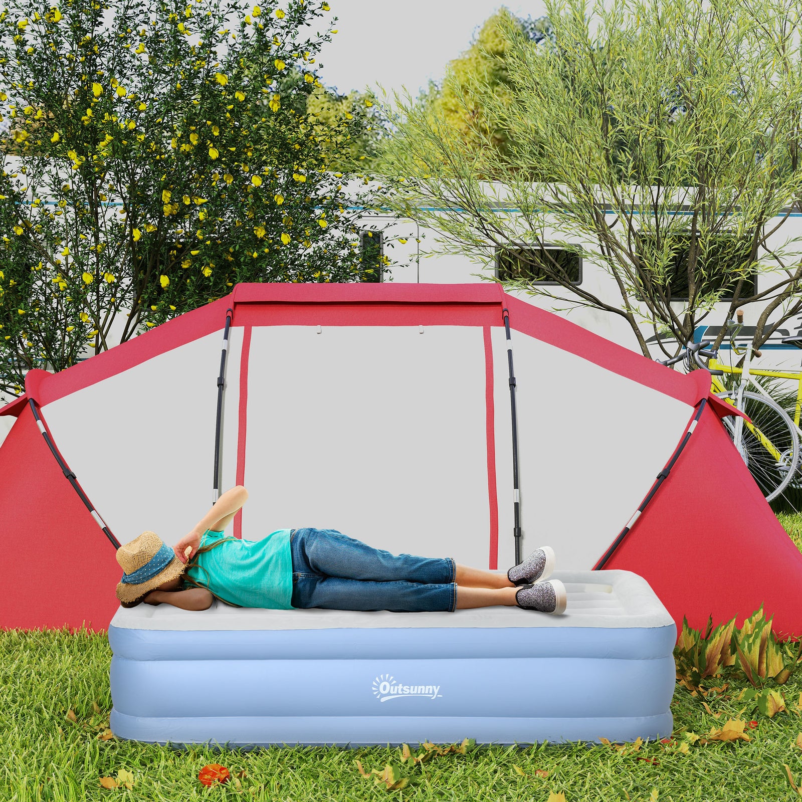 Single Air Bed With Built-in Pump | Gray