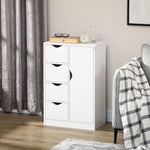 Freestanding Bathroom Cabinet With 4 Drawers Door Cupboard | One Size | White