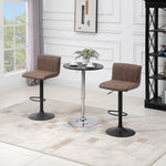 Barstools Set Of 2 Adjustable Height With Footrest | Brown