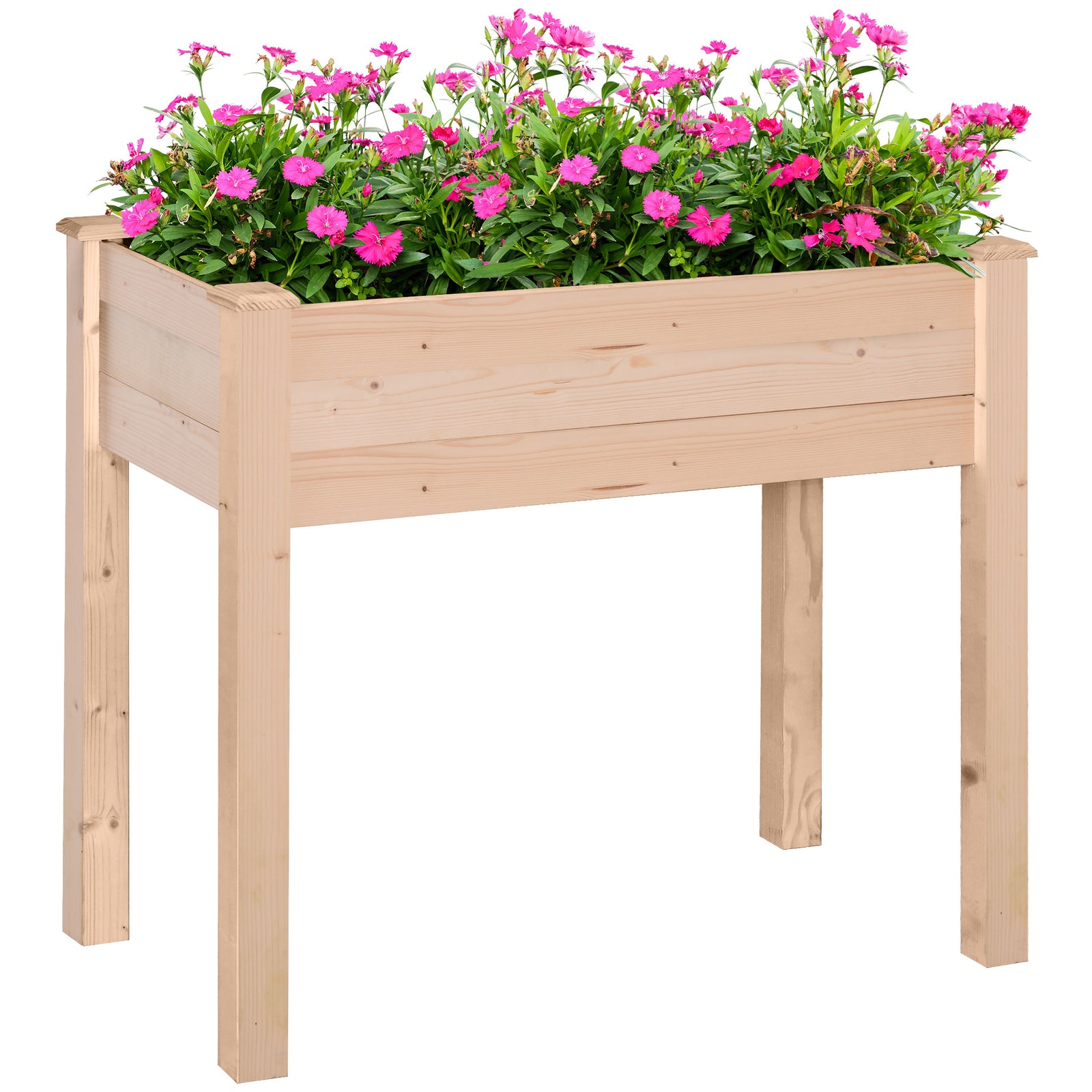 Raised Wooden Garden Planter 86x46x76cm
