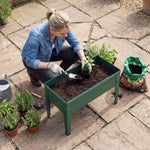 Raised Planter, Metal Raised Garden Bed On Legs With Drainage Hole | Green