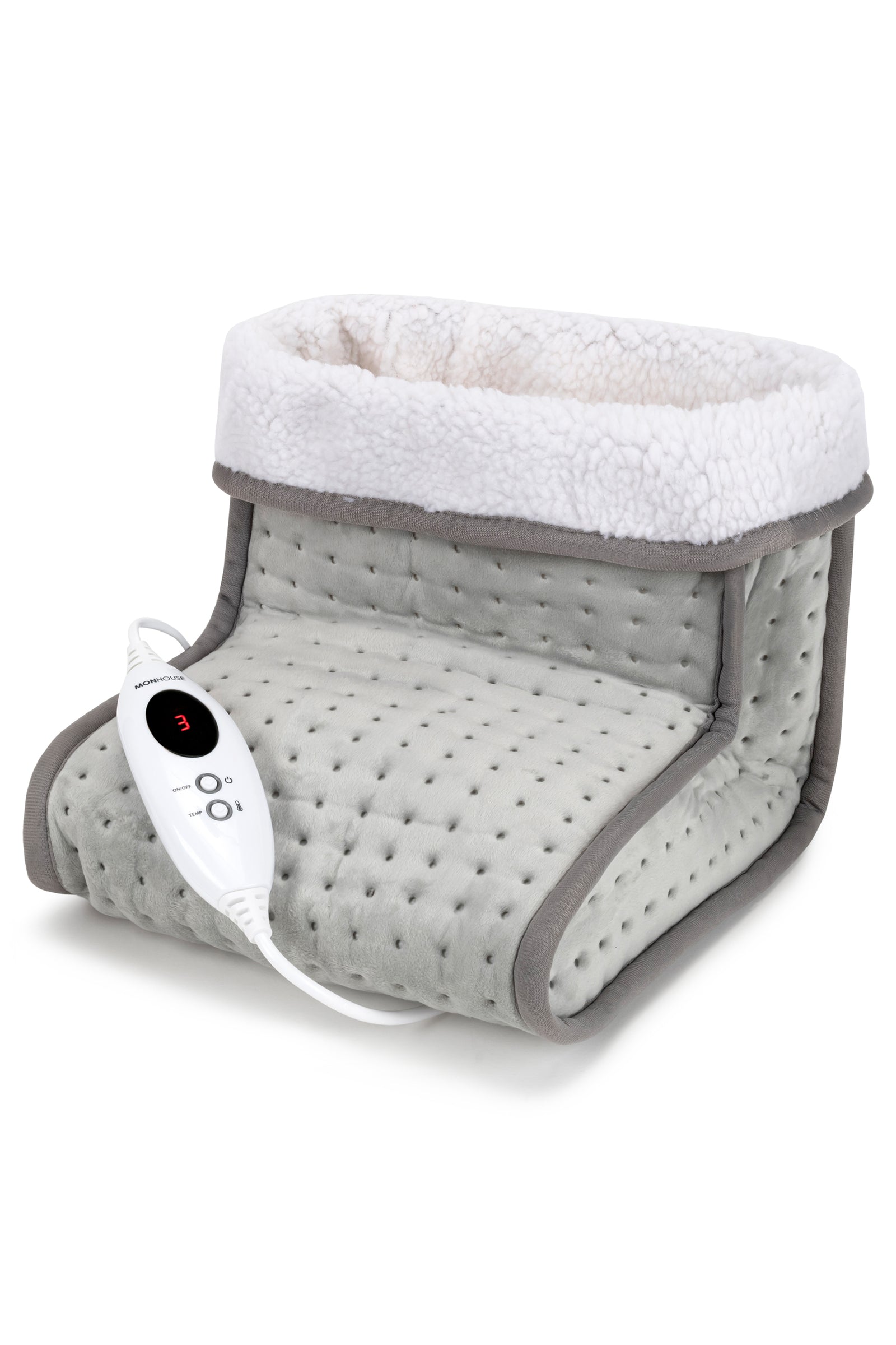 Electric Foot Warmer - Soft And Breathable Heating Pad - Heat Therapy | One Size | Grey