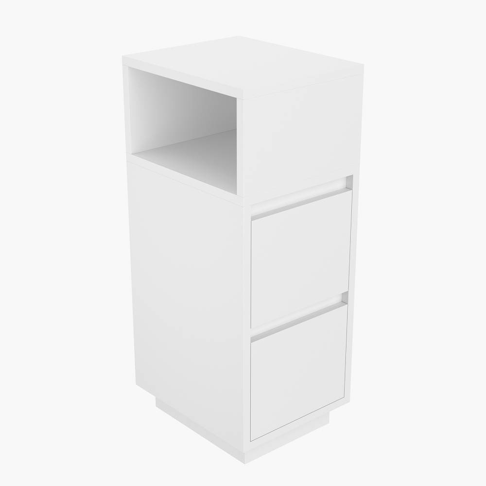 Minimalist Bedside Table With Drawers | White