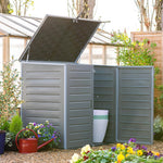 Thompson & Morgan Storage Cabinet Shed 1170 Litre Waterproof Lockable Outdoor Storage Box With Double Doors And Lift-up Lid
