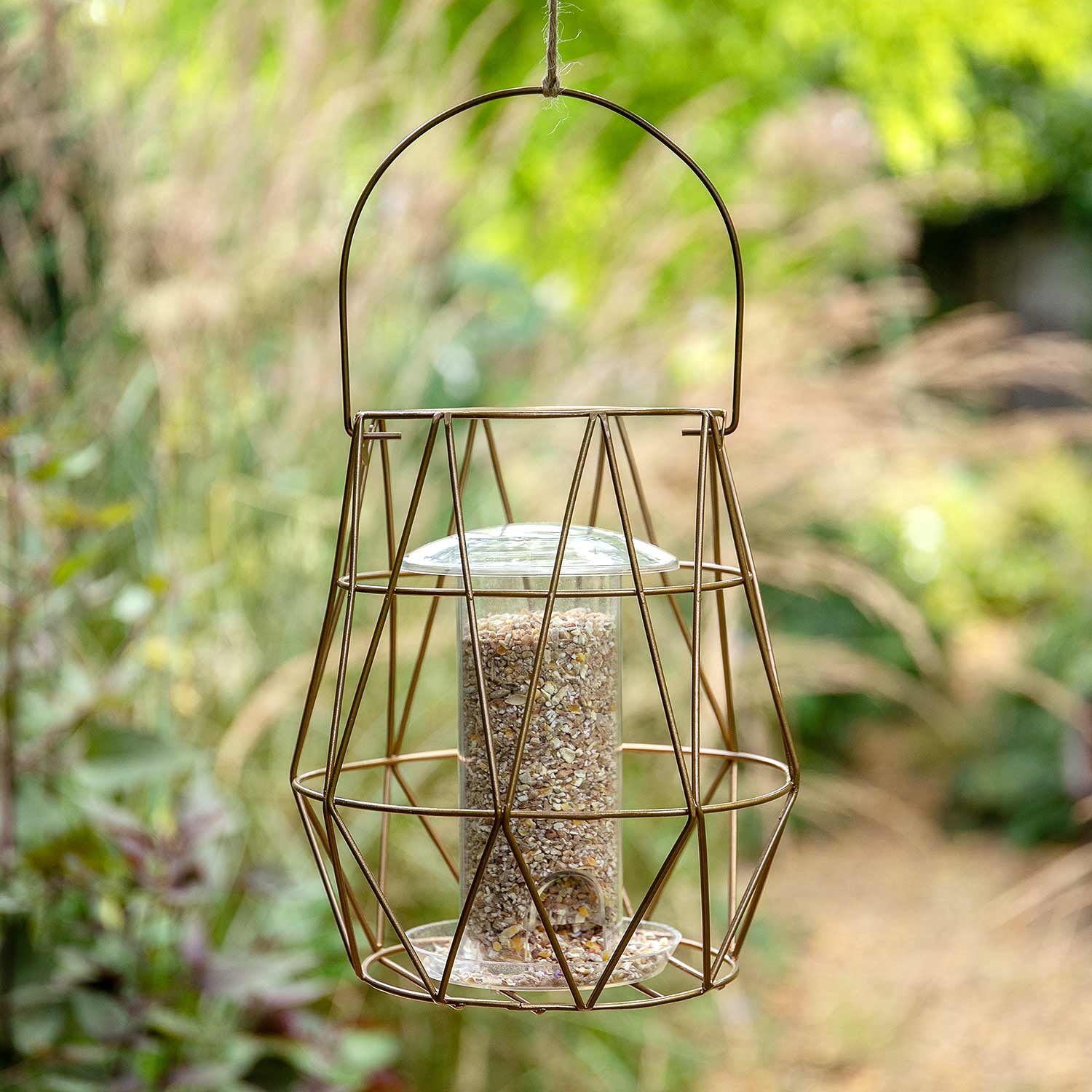 Aura Small Bird Feeder, 200g Capacity | Gold