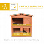 2 Tier Wooden Rabbit Hutch Guinea Pig Small Animal Cage 100.5x55x101 Cm