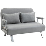 Fabric Convertible 2 Seater Sofa Bed With 2 Pillows