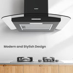 60cm Chimney Cooker Range Hood Kitchen Extractor With 3-speed Modes | Black