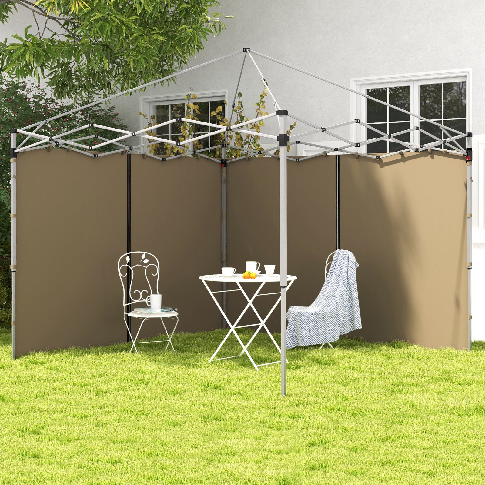 3x3(m) Or 3x6m Pop Up Gazebo Side Panels With Zipped Doors | Beige