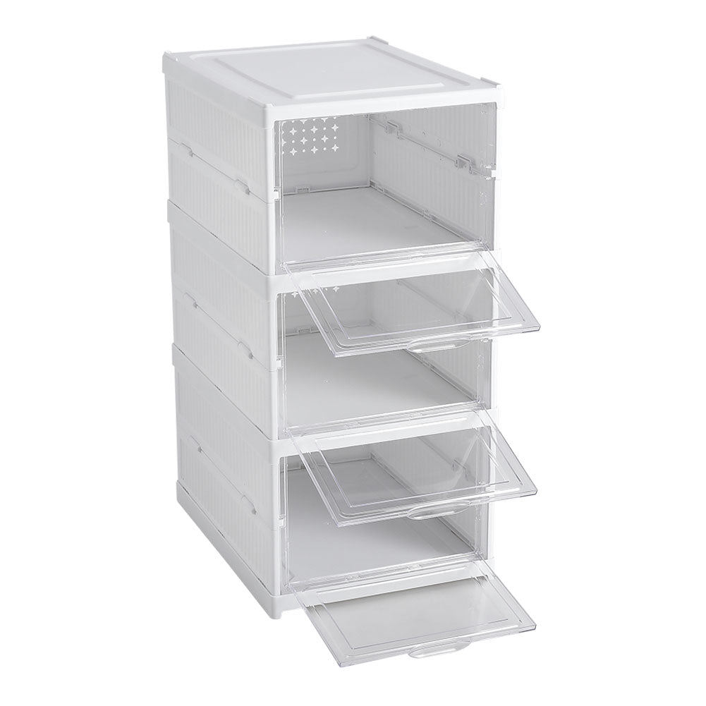 3 Tier Foldable Shoe Storage Box Unit