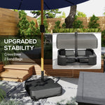 Outsunny Double Sided Garden Parasol With 48 Solar Led Lights 4.6m