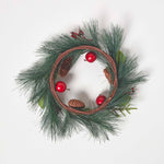 HOMESCAPES Red Apple And Berries Christmas Wreath