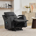 Byron Electric Riser Recliner Chair With Massage And Heat, Drink Cooler, Table | Black