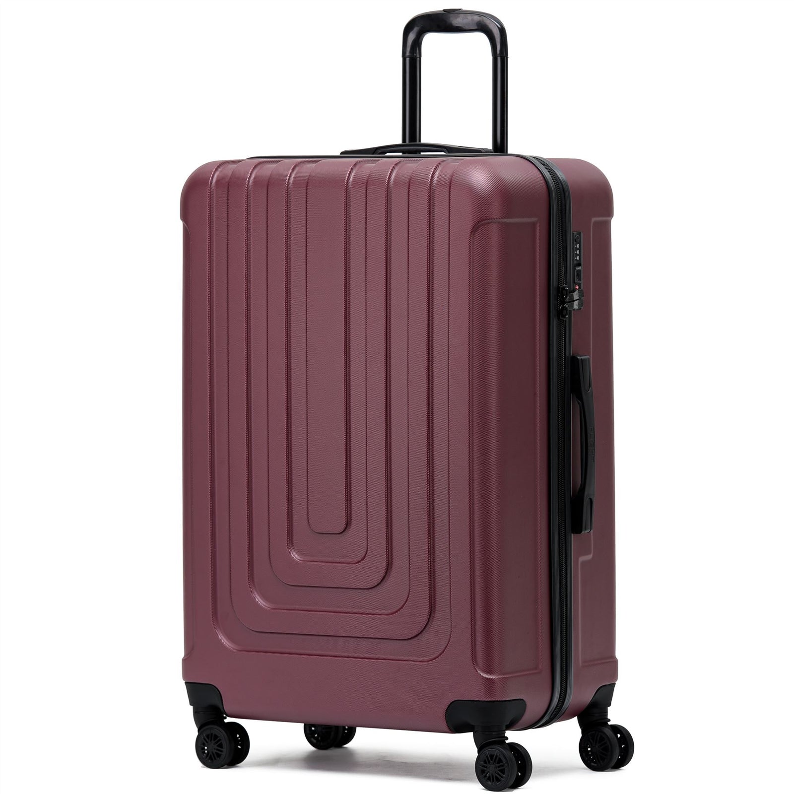 Medium 26" Hard Shell Check In Suitcase 8 Spinner Wheels Hold Luggage | Medium | Burgundy
