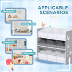 Storage Unit W/9 Removable Storage Baskets For Nursery Playroom | Grey