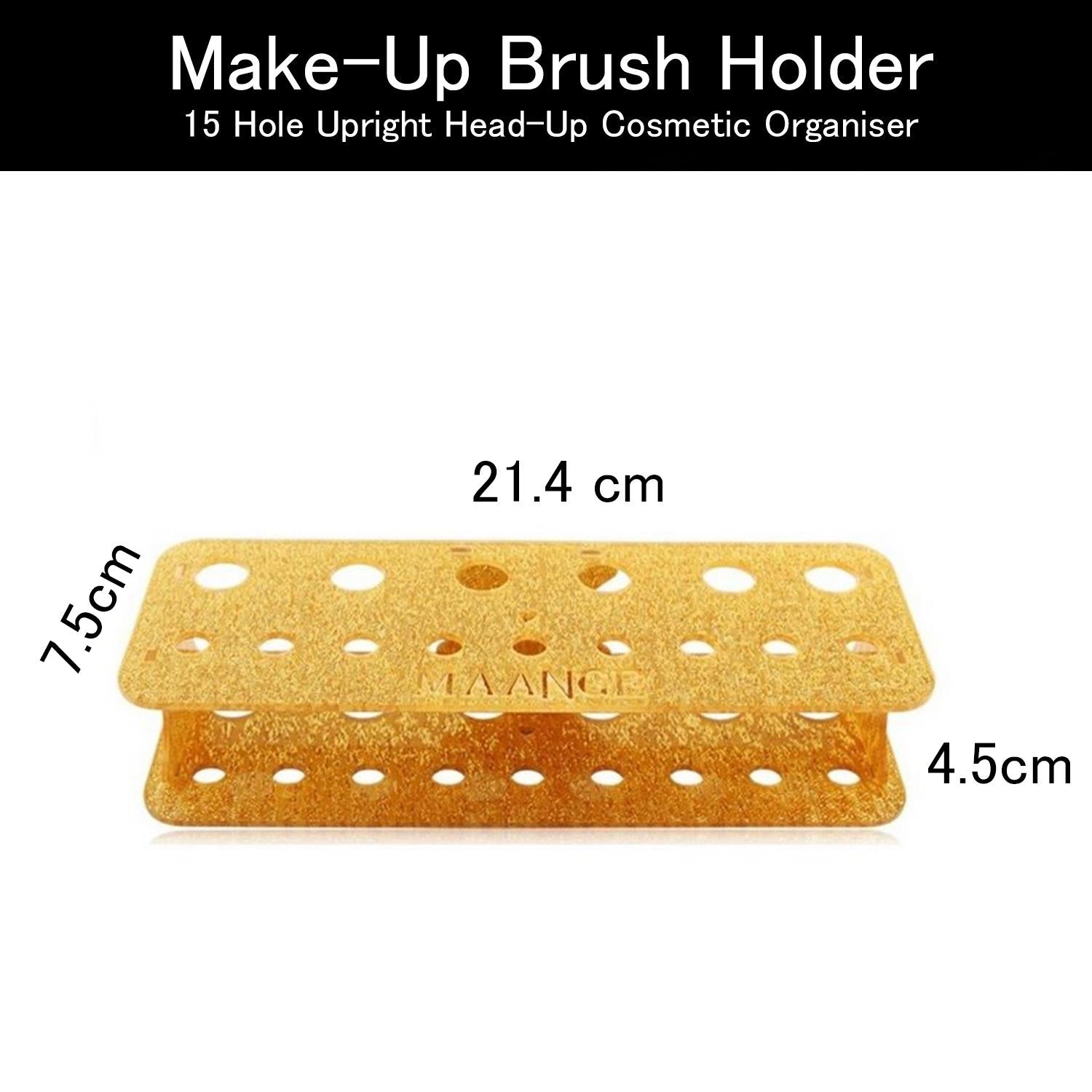 Makeup Brush Holder Gold 15 Hole Stand Cosmetic Organiser Storage